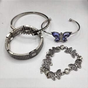 Lot of bracelets & bangles 4 silver butterfly